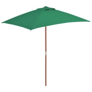 Tuinparasol met houten paal 150x200 cm groen