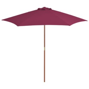 Tuinparasol met houten paal 270 cm bordeauxrood