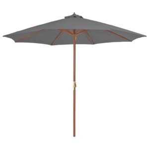 Tuinparasol met houten paal 300 cm antraciet