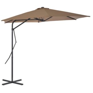 Tuinparasol met stalen paal 300 cm taupe