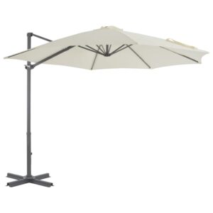 Zweefparasol met aluminium paal 300 cm zandkleurig