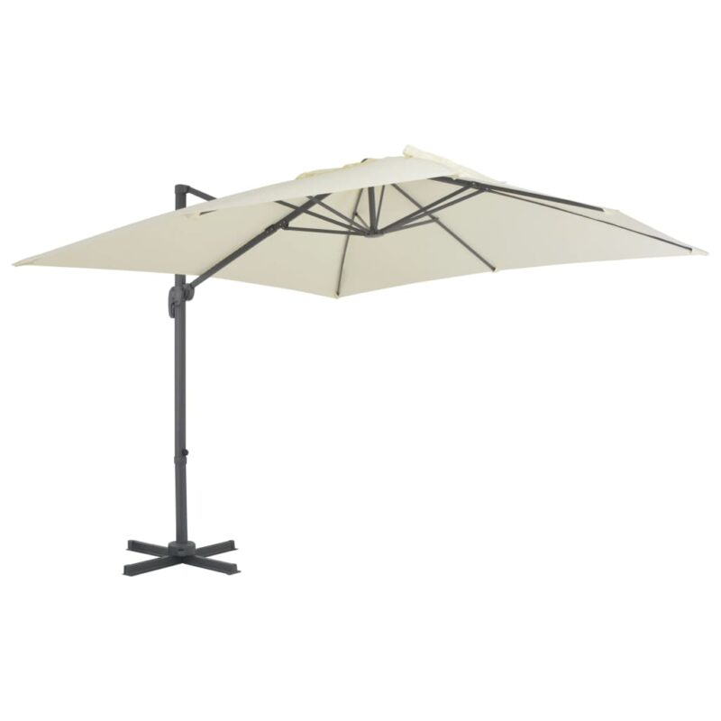 Zweefparasol met aluminium paal 300x300 cm zandkleurig