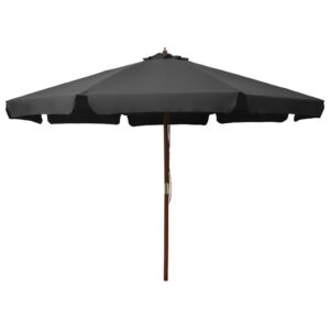 Parasol met houten paal 330 cm antraciet