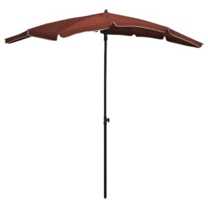 Parasol met paal 200x130 cm terracottakleurig