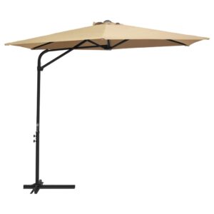 Parasol met stalen paal 300 cm taupe