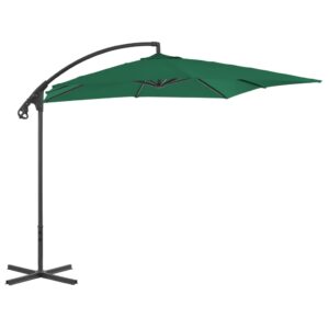 Zweefparasol met stalen paal 250x250 cm groen