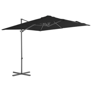 Zweefparasol met stalen paal 250x250 cm zwart