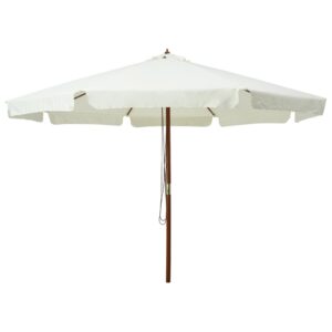 Parasol met houten paal 330 cm zandwit