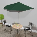 Balkonparasol half met aluminium paal 270x144 cm groen