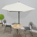 Balkonparasol half met aluminium paal 300x155 cm zandkleurig