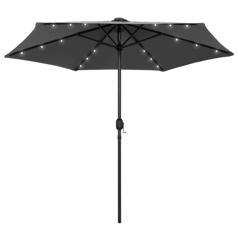 Parasol met LED-verlichting en aluminium paal 270 cm antraciet