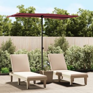 Parasol met aluminium paal 180x110 cm bordeauxrood