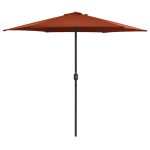 Parasol met aluminium paal 270x246 cm terracottakleurig