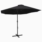 Parasol met aluminium paal 460x270 cm zwart