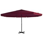 Parasol met aluminium paal 500 cm bordeauxrood