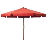 Parasol met houten paal 330 cm terracottakleurig