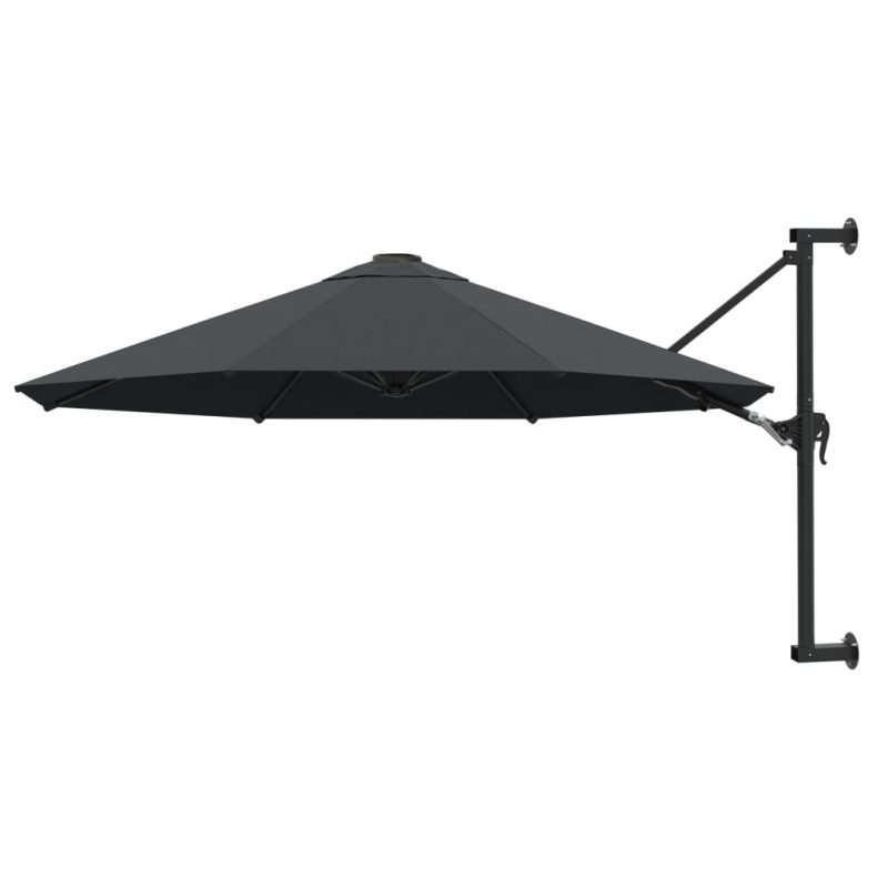 Wandparasol met metalen paal 300 cm antraciet