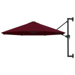 Wandparasol met metalen paal 300 cm bordeauxrood