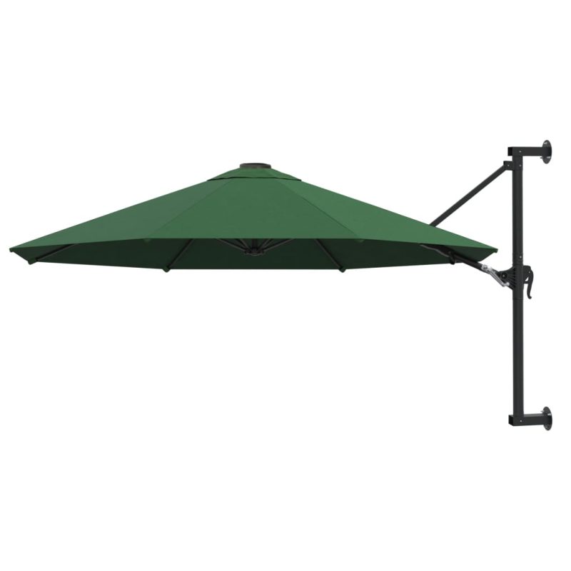 Wandparasol met metalen paal 300 cm groen