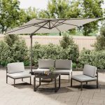 Zweefparasol met aluminium paal 300x300 cm wit