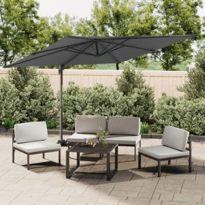 Zweefparasol met aluminium paal 400x300 cm antracietkleurig