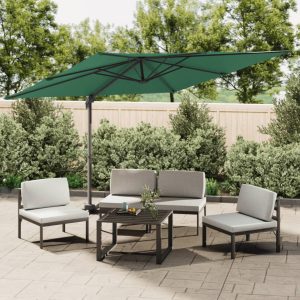 Zweefparasol met aluminium paal 400x300 cm groen