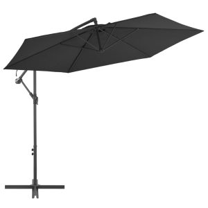 Zweefparasol met aluminium paal 300 cm zwart