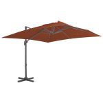 Zweefparasol met aluminium paal 400x300 cm terracottakleurig