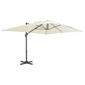 Zweefparasol met aluminium paal 400x300 cm zandkleurig