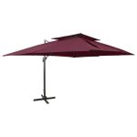 Zweefparasol met dubbel dak 400x300 cm bordeauxrood