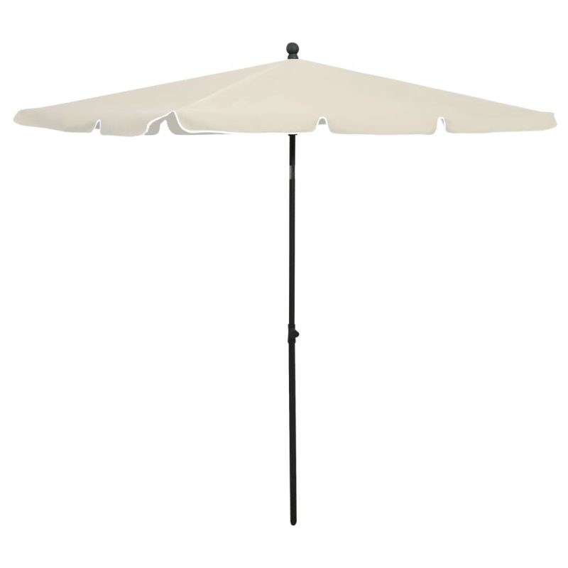 Parasol met paal 210x140 cm zandkleurig